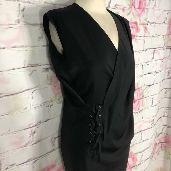 Allsaints Aures side laced slouchy black dress - Picture 9 of 13